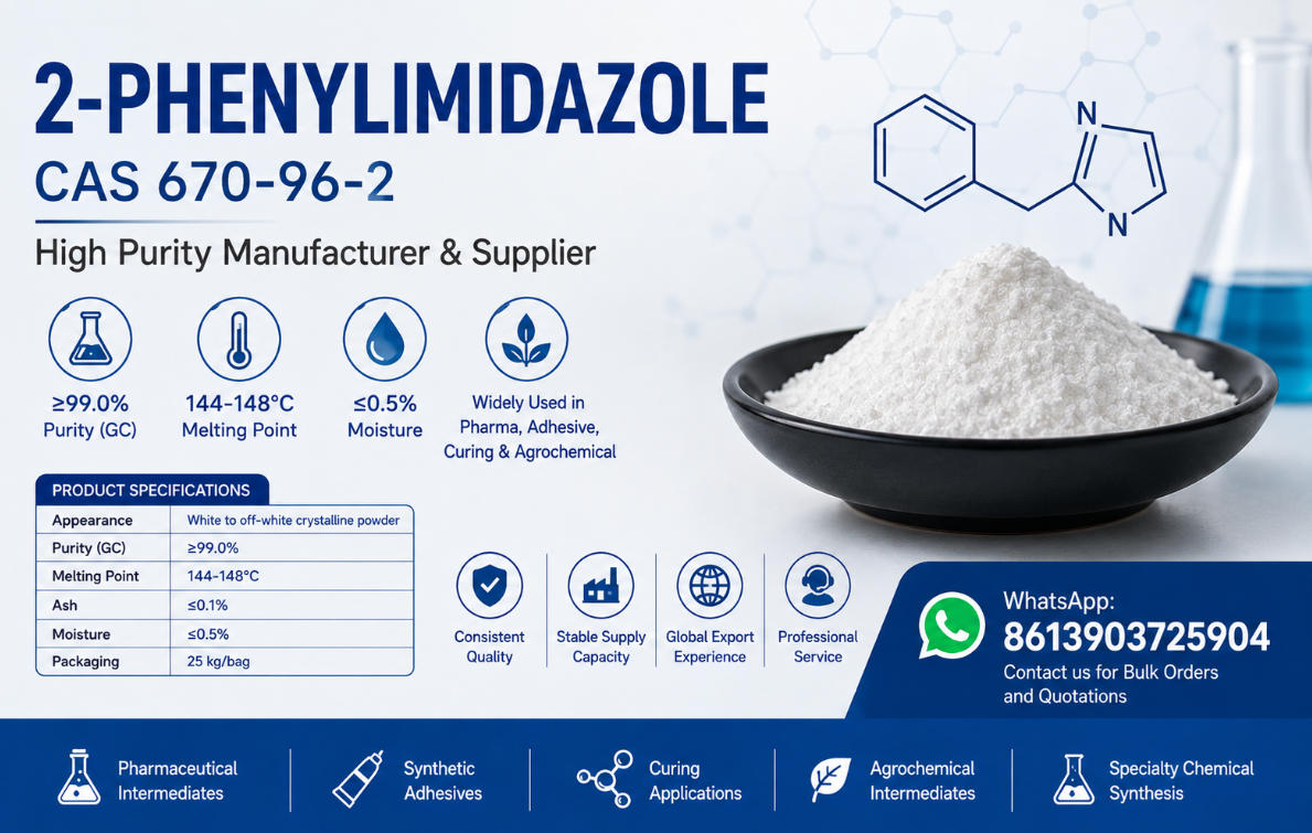 2-Phenylimidazole, 2-Phenylimidazole CAS 670-96-2, 2-Phenylimidazole supplier, 2-Phenylimidazole manufacturer, 2-Phenylimidazole bulk